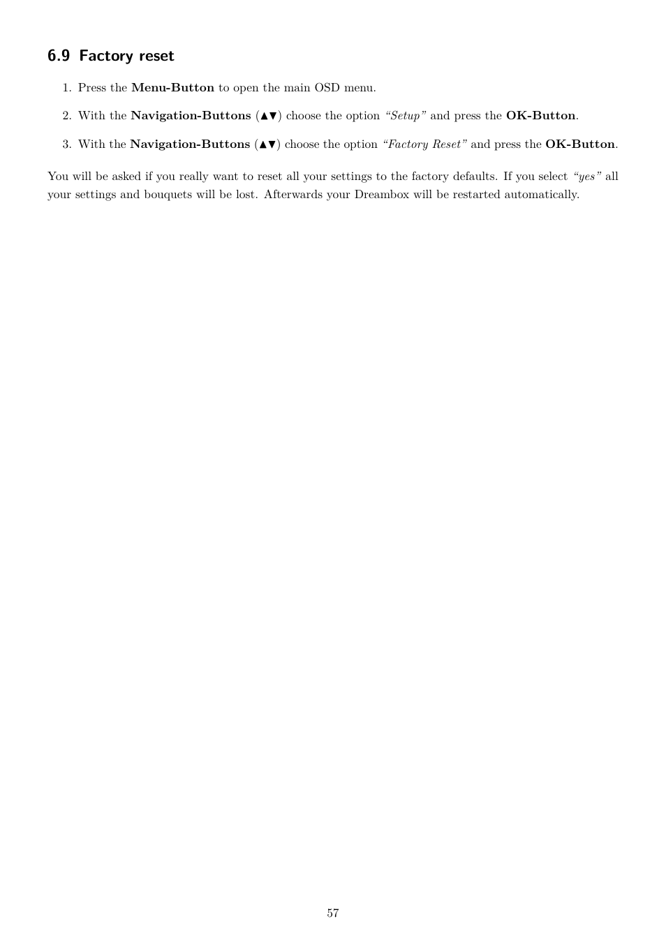 9 factory reset | Dream Property DM7020 HD User Manual | Page 62 / 94