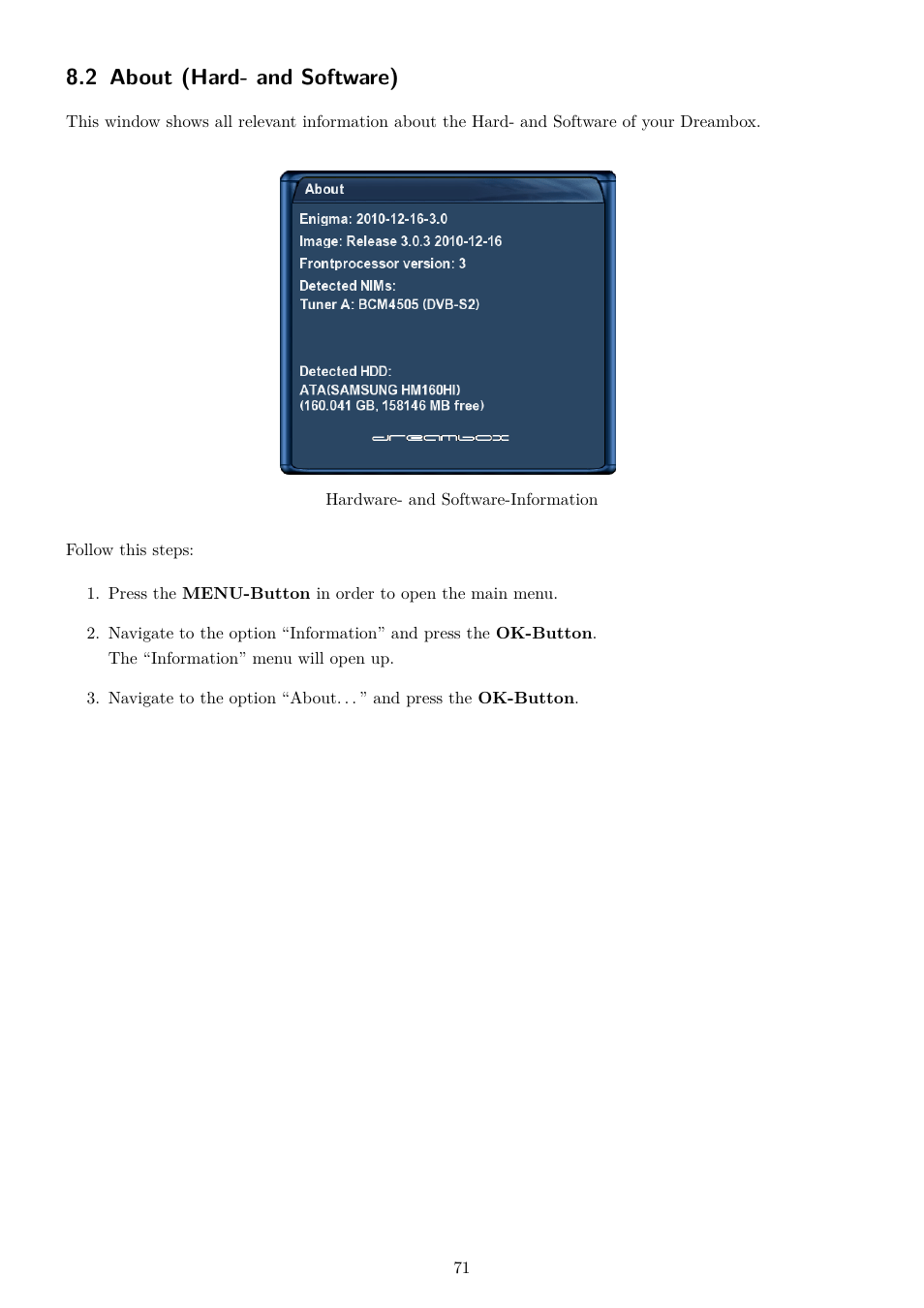 2 about (hard- and software) | Dream Property DM7020 HD User Manual | Page 76 / 94