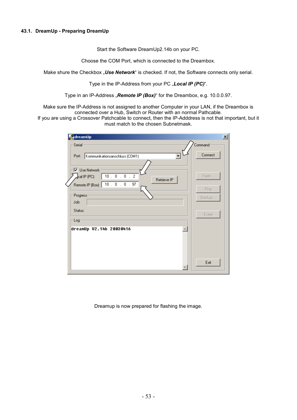 Dreamup - preparing dreamup | Dream Property DM7000 User Manual | Page 53 / 73