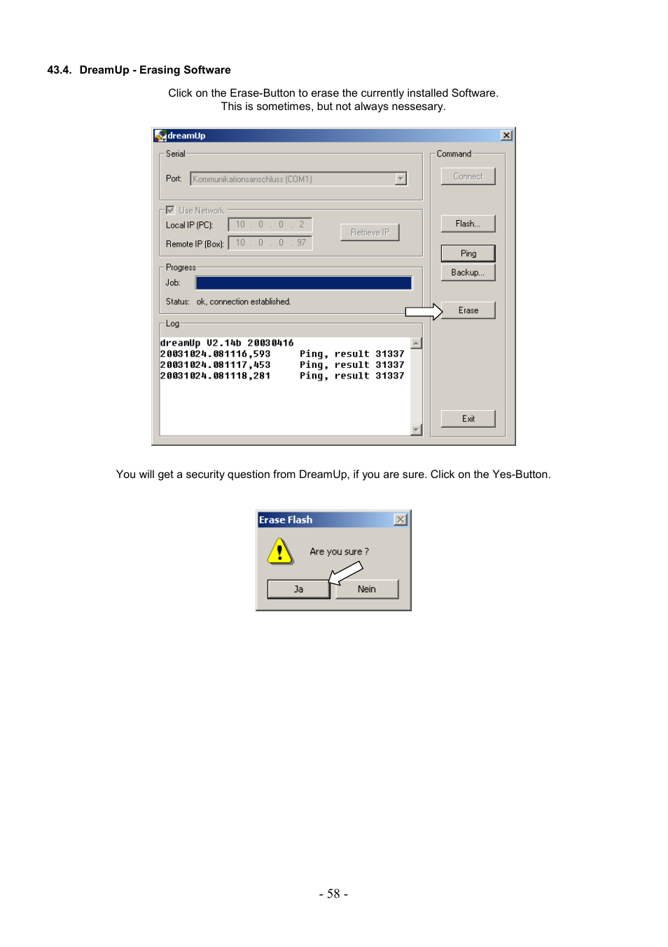 Dreamup - erasing software | Dream Property DM7000 User Manual | Page 58 / 73