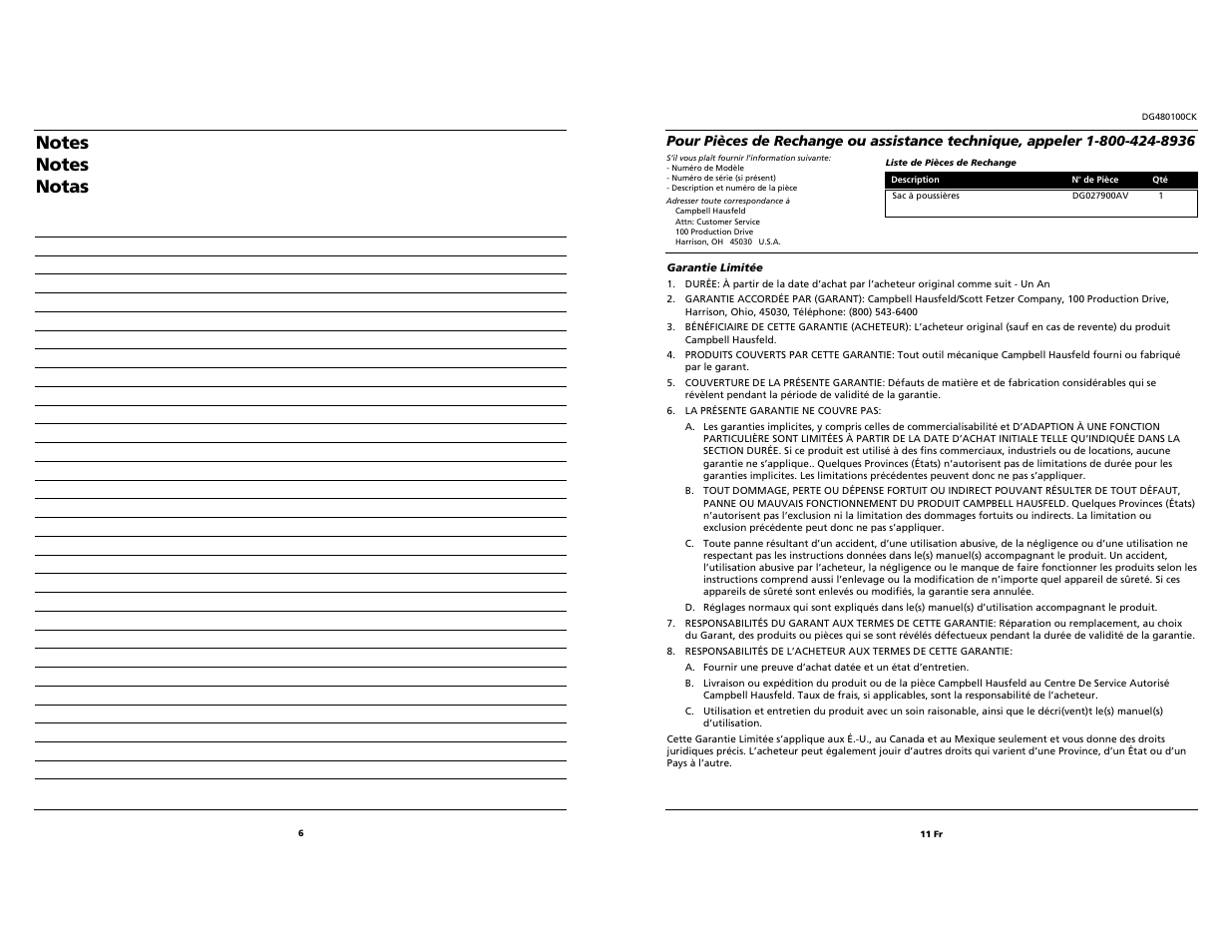 Campbell Hausfeld DG480100CK User Manual | Page 6 / 8