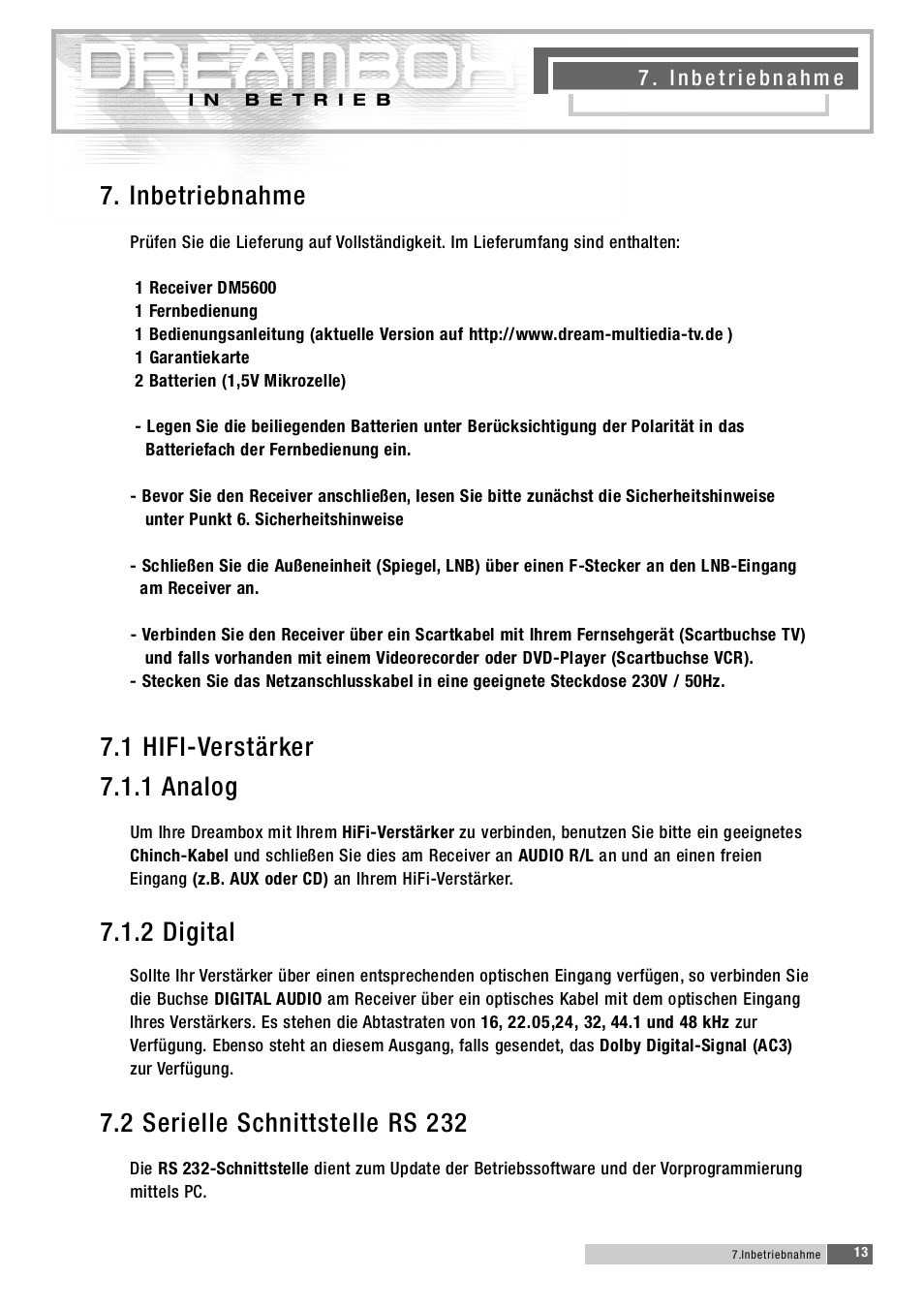 Dream Property DM5600 User Manual | Page 14 / 137