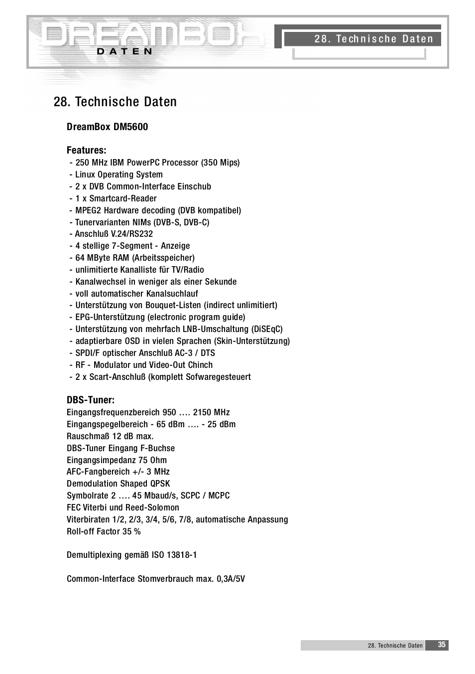 Dream Property DM5600 User Manual | Page 36 / 137