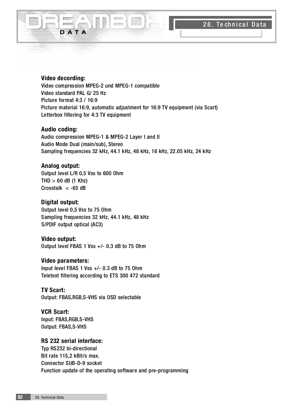 Dream Property DM5600 User Manual | Page 82 / 137