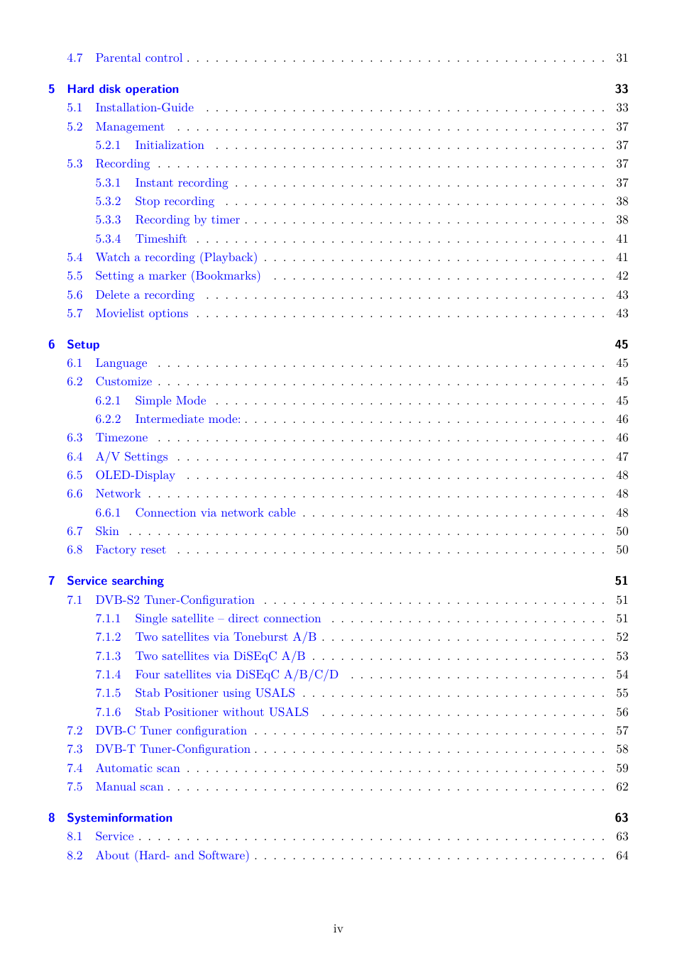 Dream Property DM820 HD User Manual | Page 4 / 81