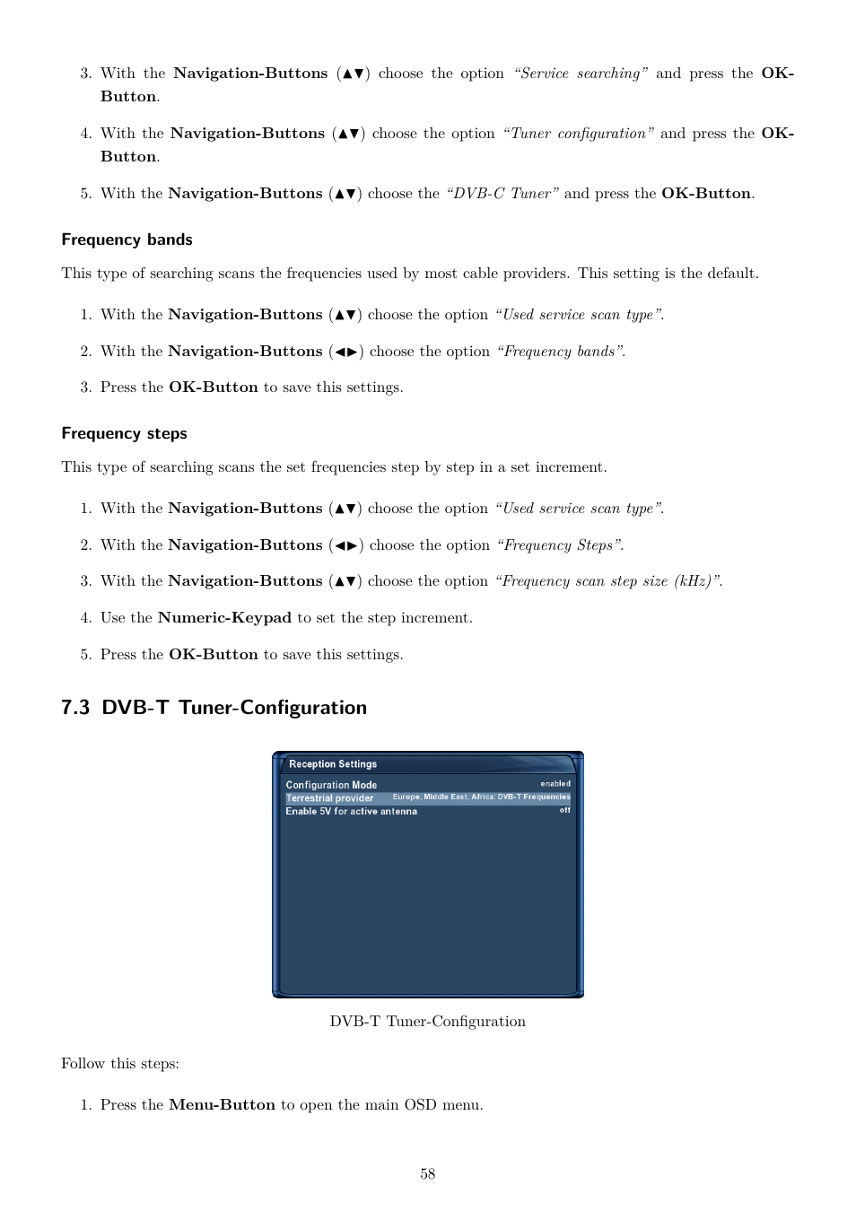 3 dvb-t tuner-configuration | Dream Property DM820 HD User Manual | Page 63 / 81