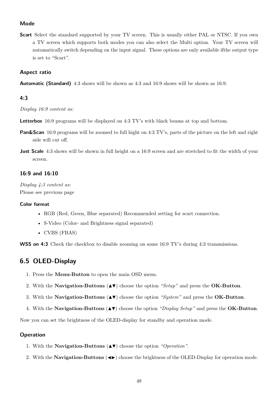 5 oled-display | Dream Property DM800 HD se User Manual | Page 53 / 91