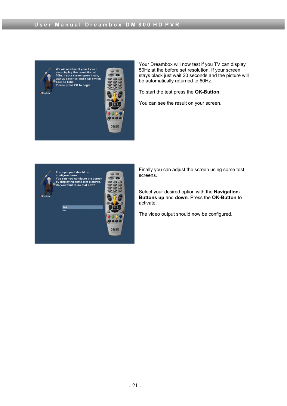 Dream Property DM800 HD PVR User Manual | Page 21 / 110