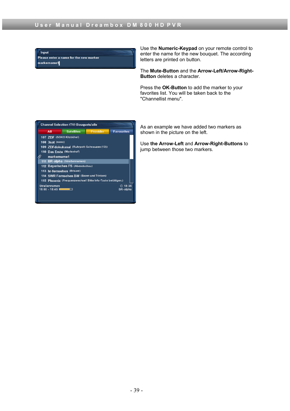 Dream Property DM800 HD PVR User Manual | Page 39 / 110