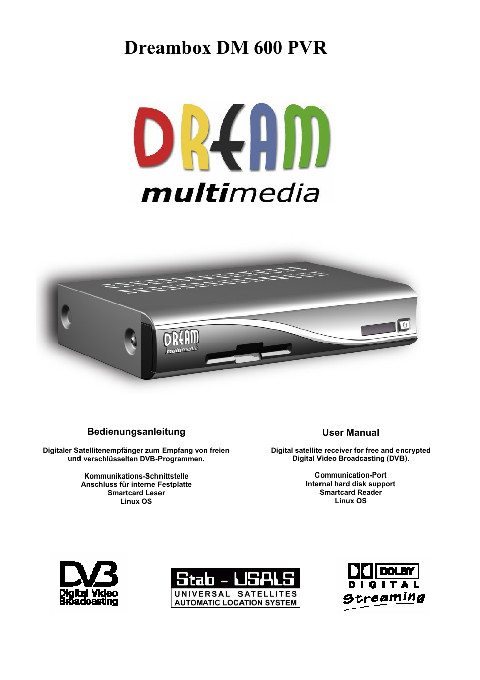 Dream Property DM600 PVR User Manual | 134 pages