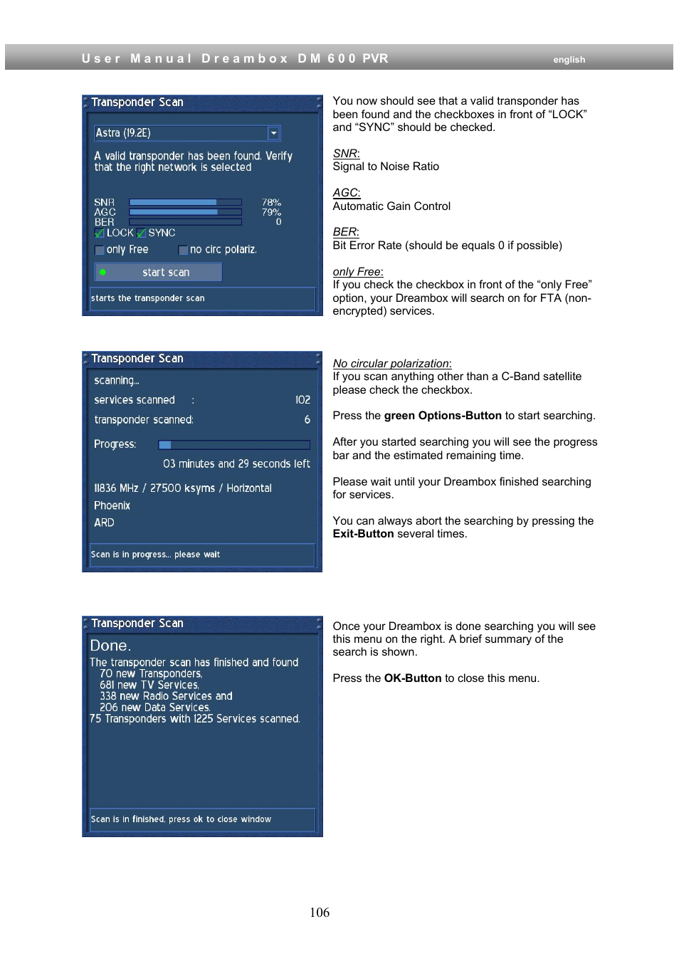 Dream Property DM600 PVR User Manual | Page 106 / 134