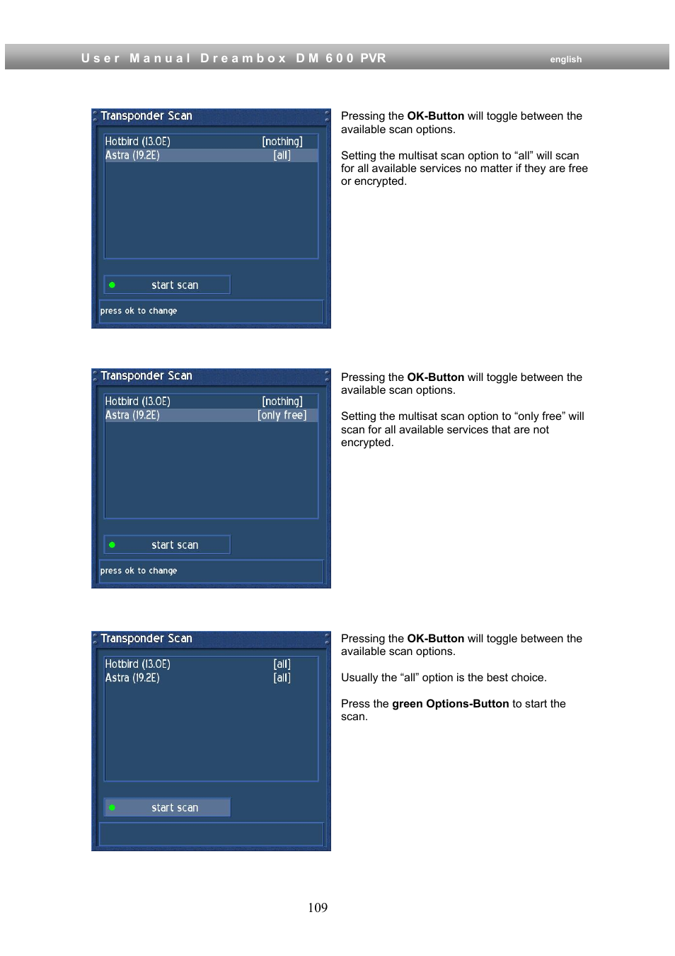 Dream Property DM600 PVR User Manual | Page 109 / 134