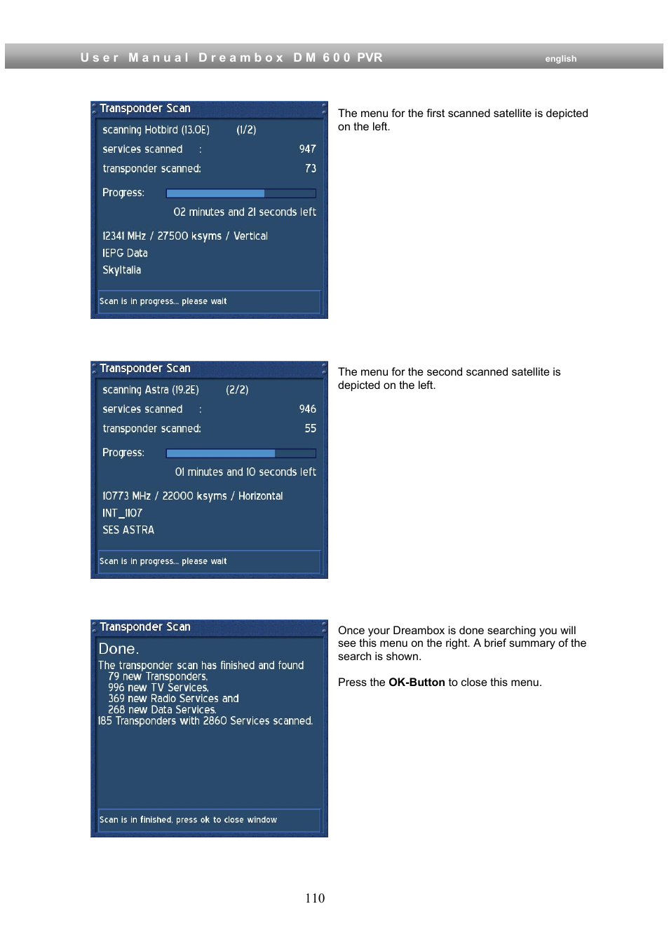 Dream Property DM600 PVR User Manual | Page 110 / 134