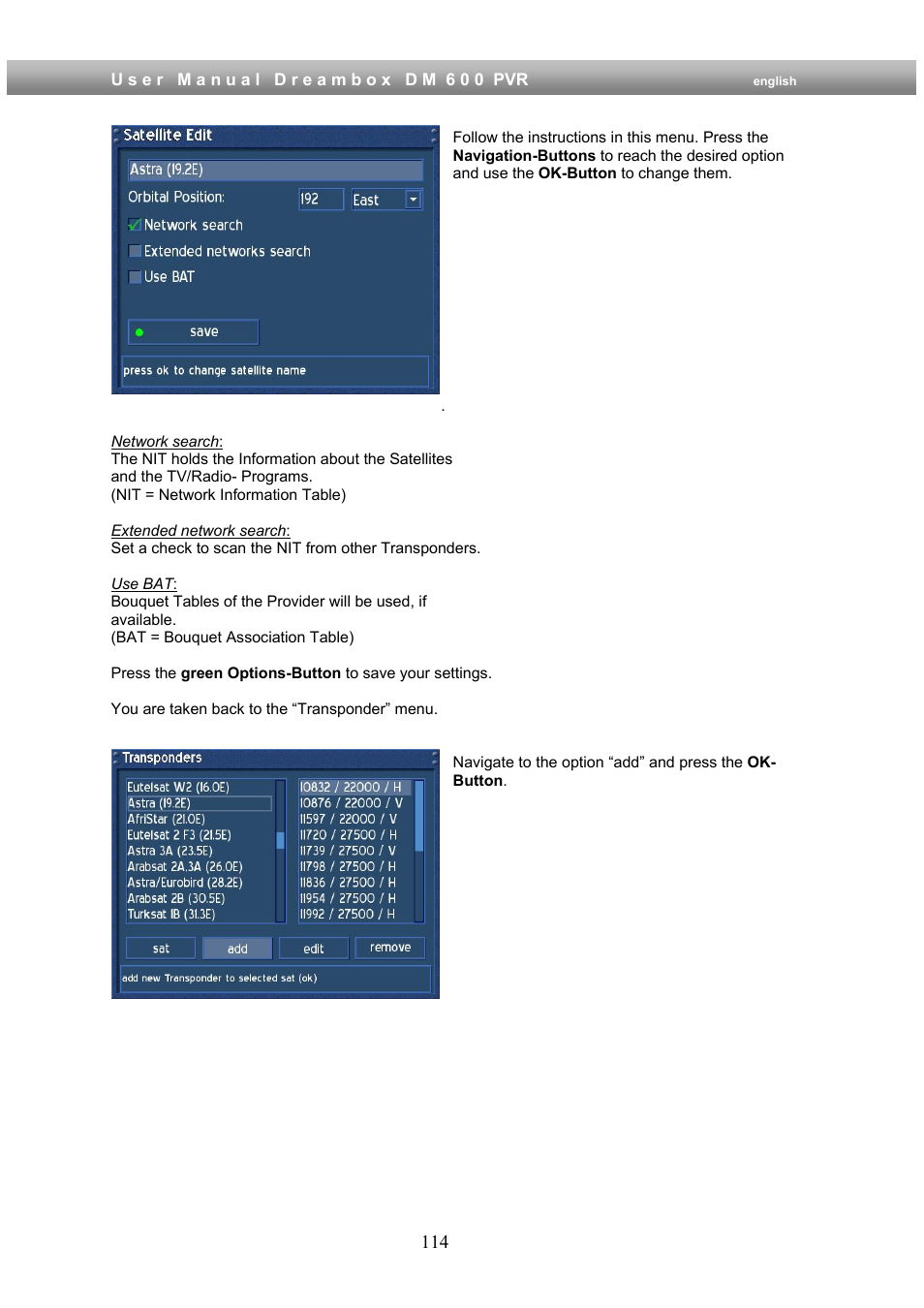 Dream Property DM600 PVR User Manual | Page 114 / 134