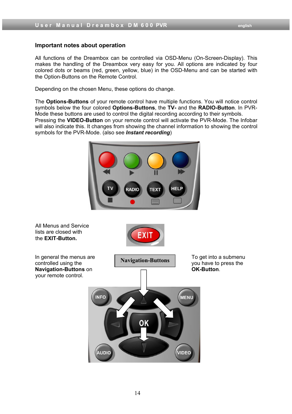 Important notes about operation | Dream Property DM600 PVR User Manual | Page 14 / 134