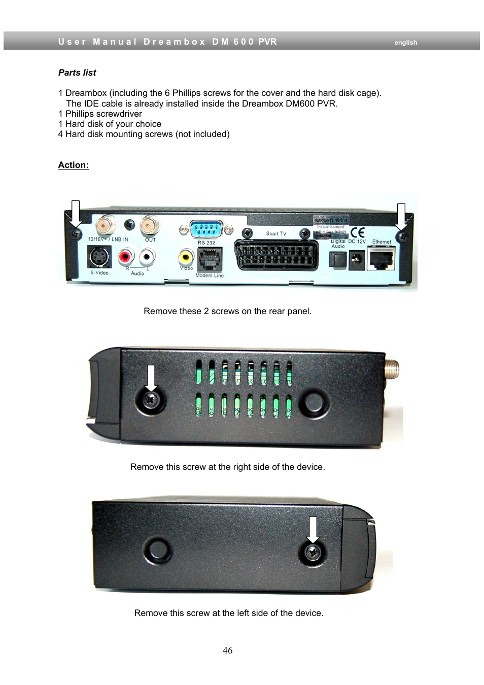 Dream Property DM600 PVR User Manual | Page 46 / 134