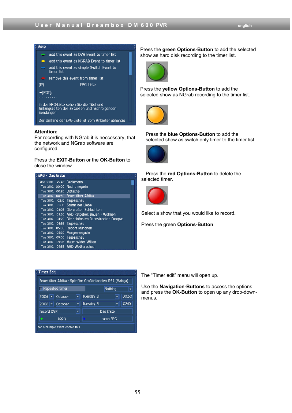 Dream Property DM600 PVR User Manual | Page 55 / 134