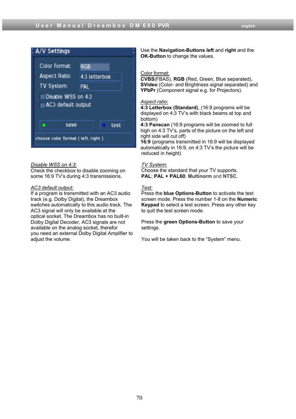 Dream Property DM600 PVR User Manual | Page 70 / 134
