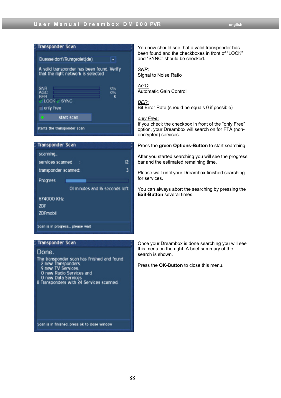 Dream Property DM600 PVR User Manual | Page 88 / 134