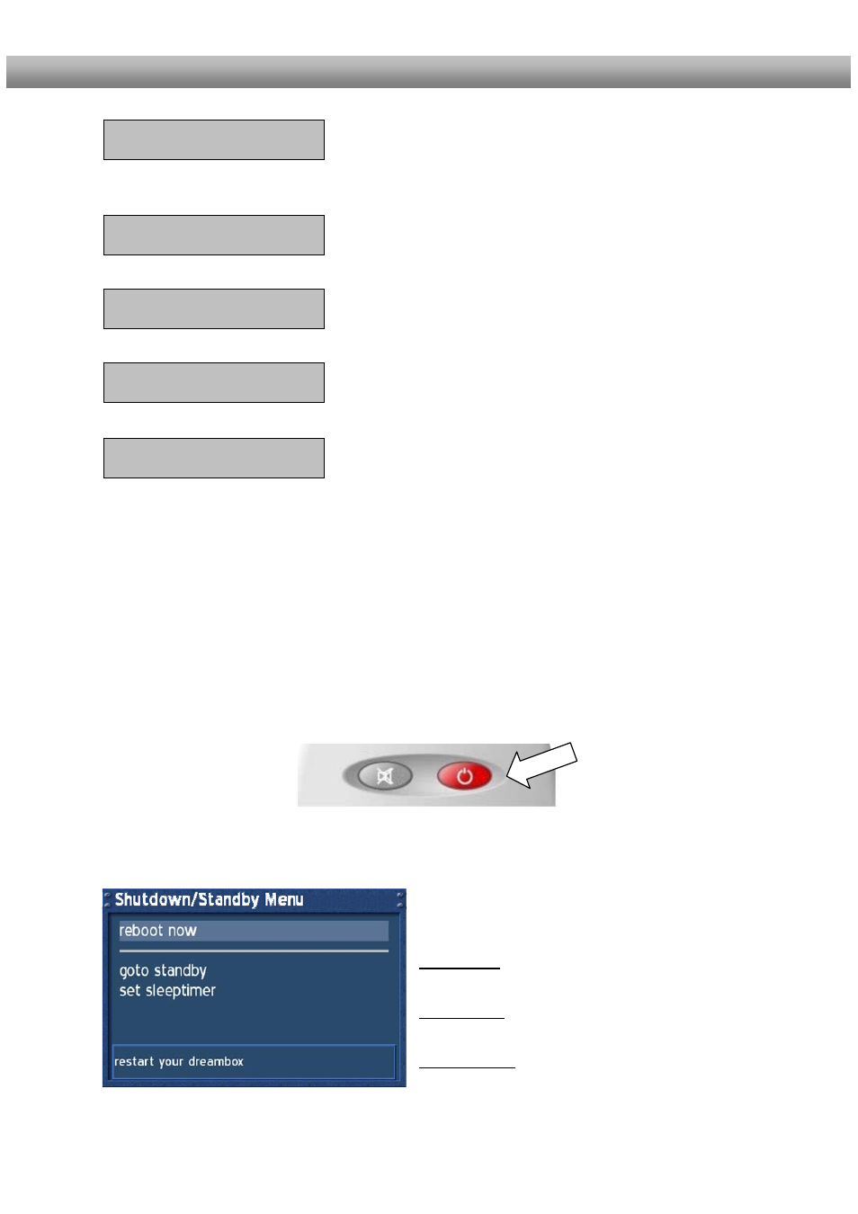 Turning your dreambox on and off | Dream Property DM500 + User Manual | Page 15 / 103