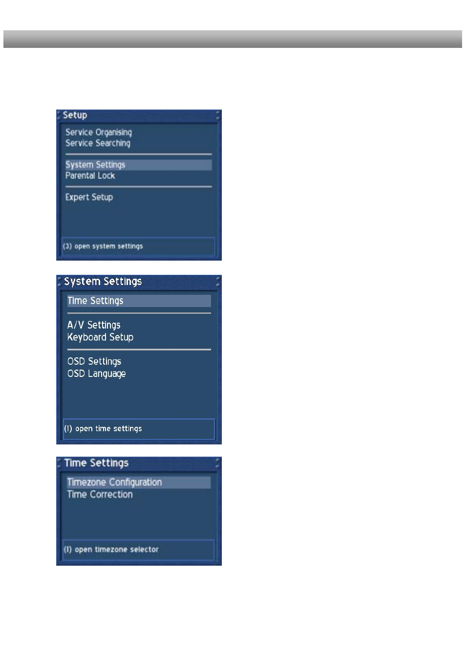 Setting the time zone | Dream Property DM500 + User Manual | Page 24 / 103