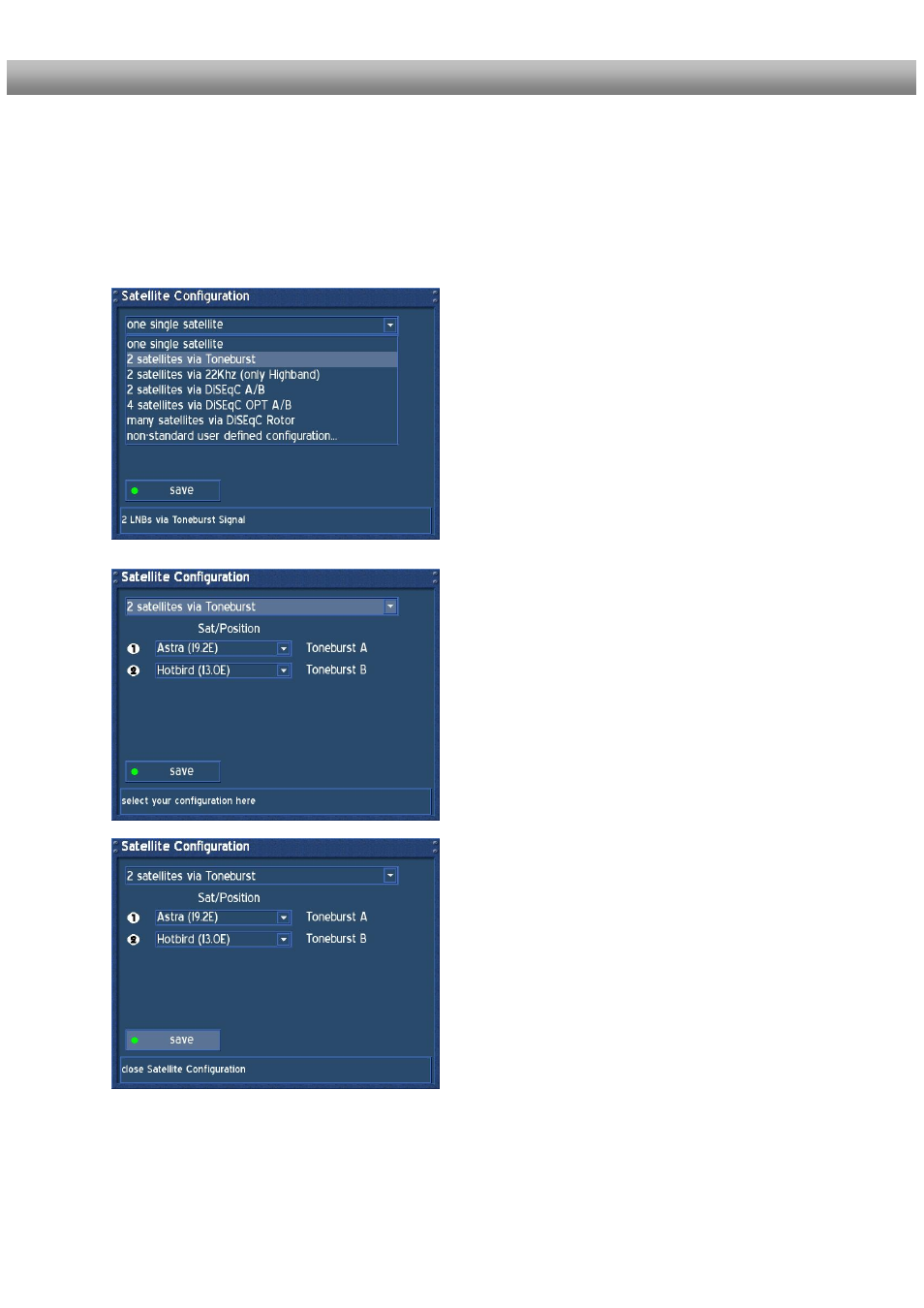 2 satellites via toneburst | Dream Property DM500 + User Manual | Page 38 / 103