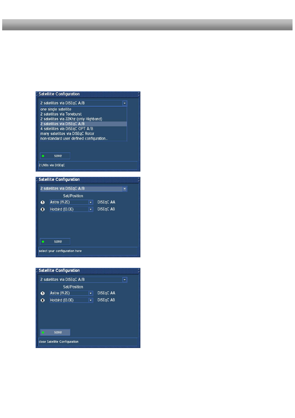2 satellites via diseqc a/b | Dream Property DM500 + User Manual | Page 40 / 103