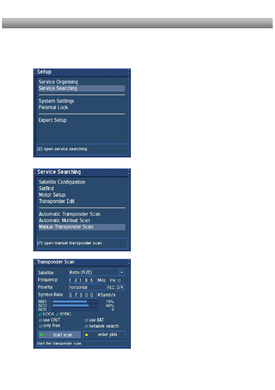 Manual transponder scan (dm 500-s) | Dream Property DM500 + User Manual | Page 54 / 103