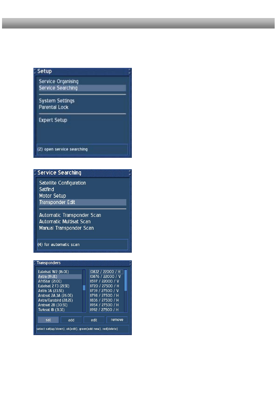 Edit a transponder (dm 500-s) | Dream Property DM500 + User Manual | Page 55 / 103