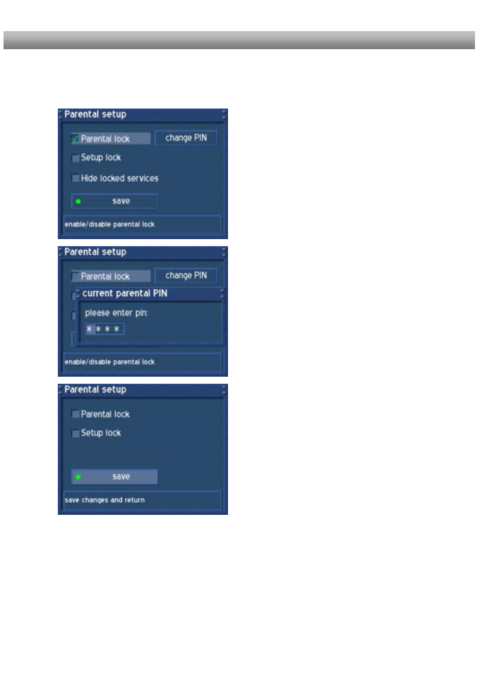 Deactivating the parental lock | Dream Property DM500 + User Manual | Page 67 / 103