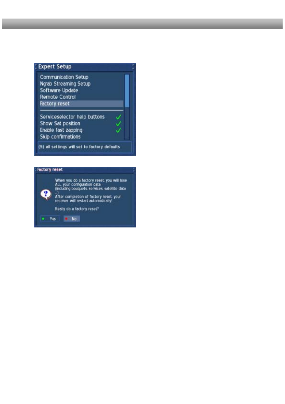 Reset to factory defaults | Dream Property DM500 + User Manual | Page 92 / 103