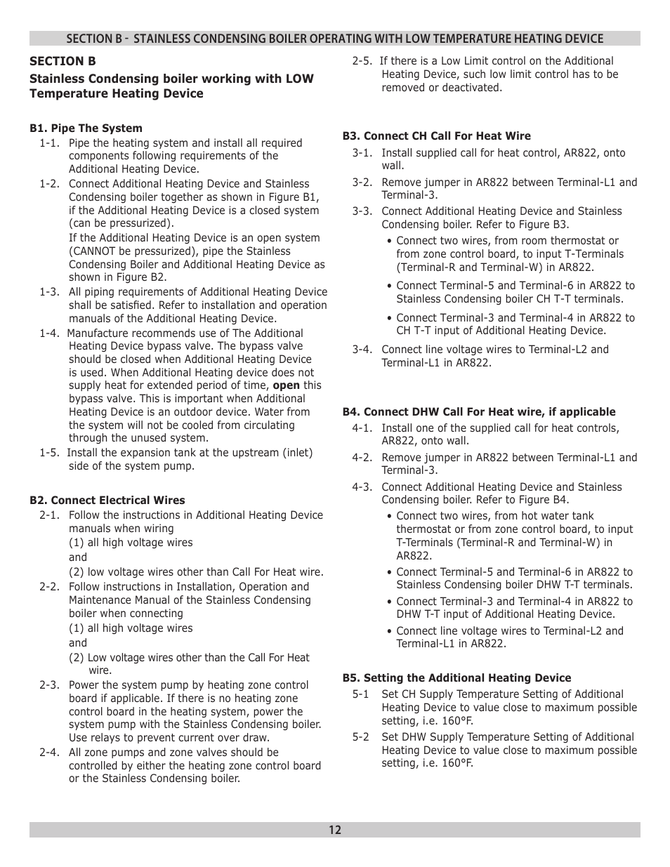 Dunkirk Helix VLT Vertical Laser Tube, Wall Hung Modulating Condensing Boiler User Manual | Page 12 / 16