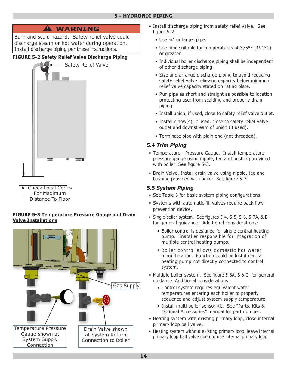 Warning | Dunkirk Helix VLT Vertical Laser Tube, Wall Hung Modulating Condensing Boiler User Manual | Page 14 / 84