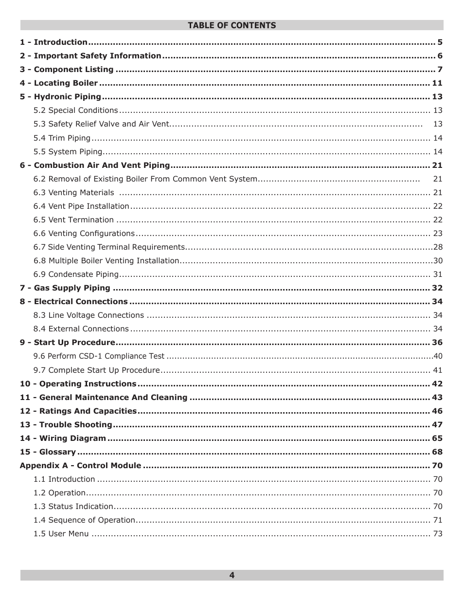 Dunkirk Helix VLT Vertical Laser Tube, Wall Hung Modulating Condensing Boiler User Manual | Page 4 / 84