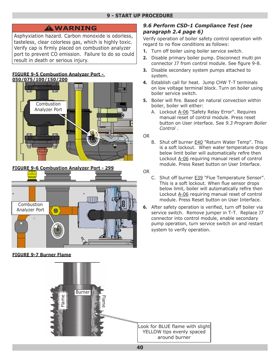Warning | Dunkirk Helix VLT Vertical Laser Tube, Wall Hung Modulating Condensing Boiler User Manual | Page 40 / 84