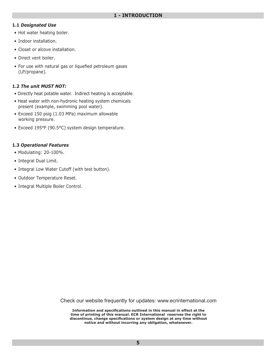 Dunkirk Helix VLT Vertical Laser Tube, Wall Hung Modulating Condensing Boiler User Manual | Page 5 / 84