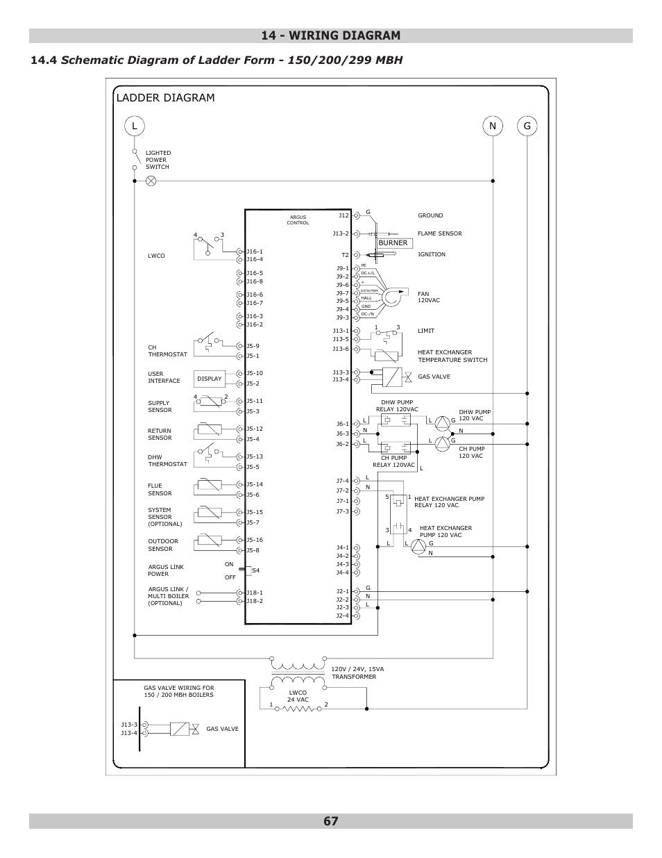 67 14 - wiring diagram | Dunkirk Helix VLT Vertical Laser Tube, Wall Hung Modulating Condensing Boiler User Manual | Page 67 / 84
