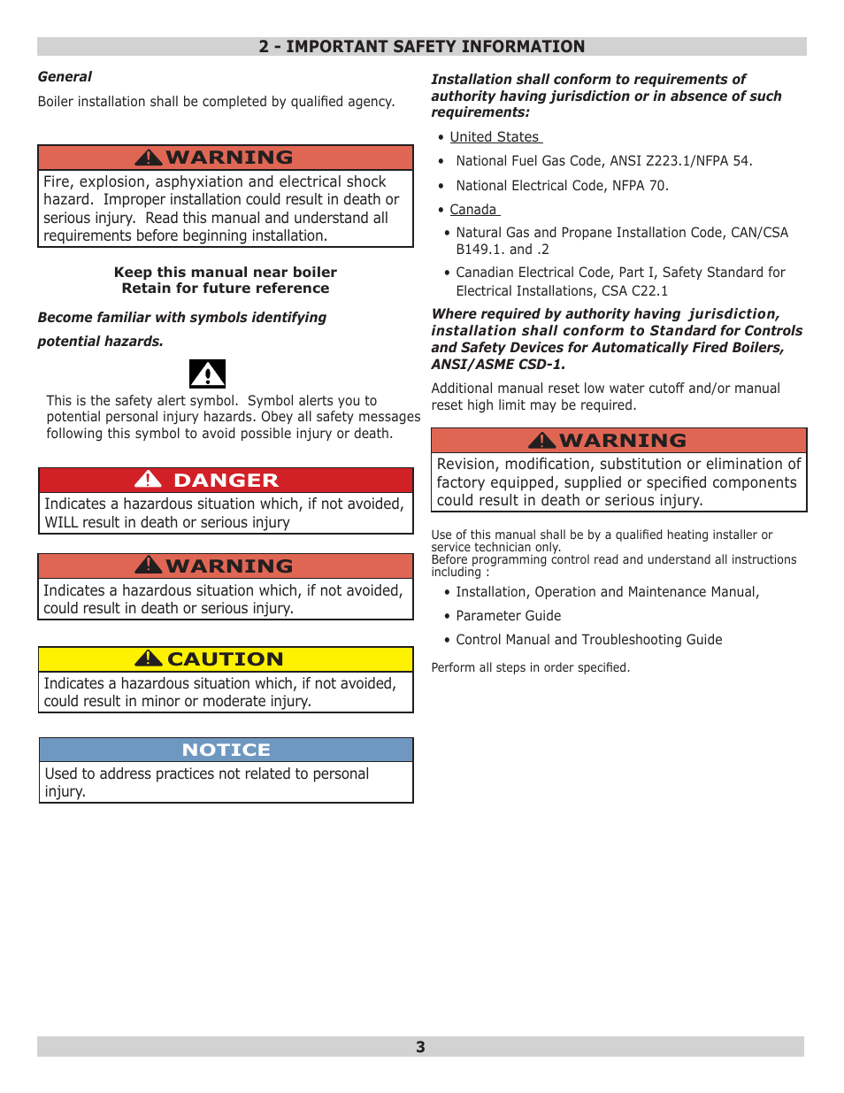 Dunkirk Q95M-200 Modulating Condensing Boiler User Manual | Page 3 / 28