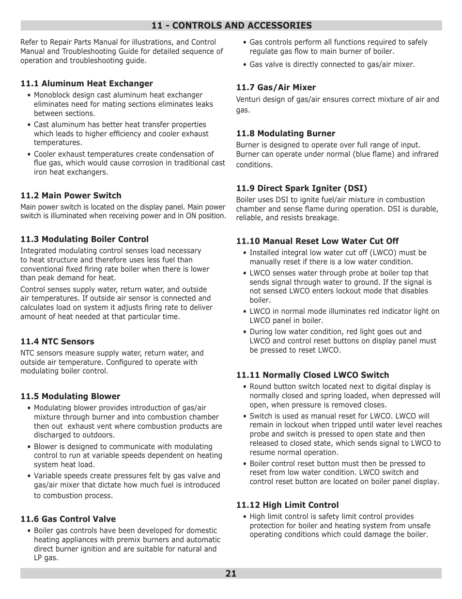 Dunkirk Q95M-200 Modulating Condensing Boiler User Manual | Page 21 / 52