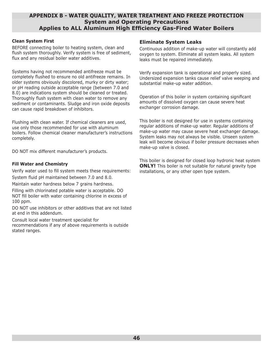 Dunkirk Q95M-200 Modulating Condensing Boiler User Manual | Page 46 / 52