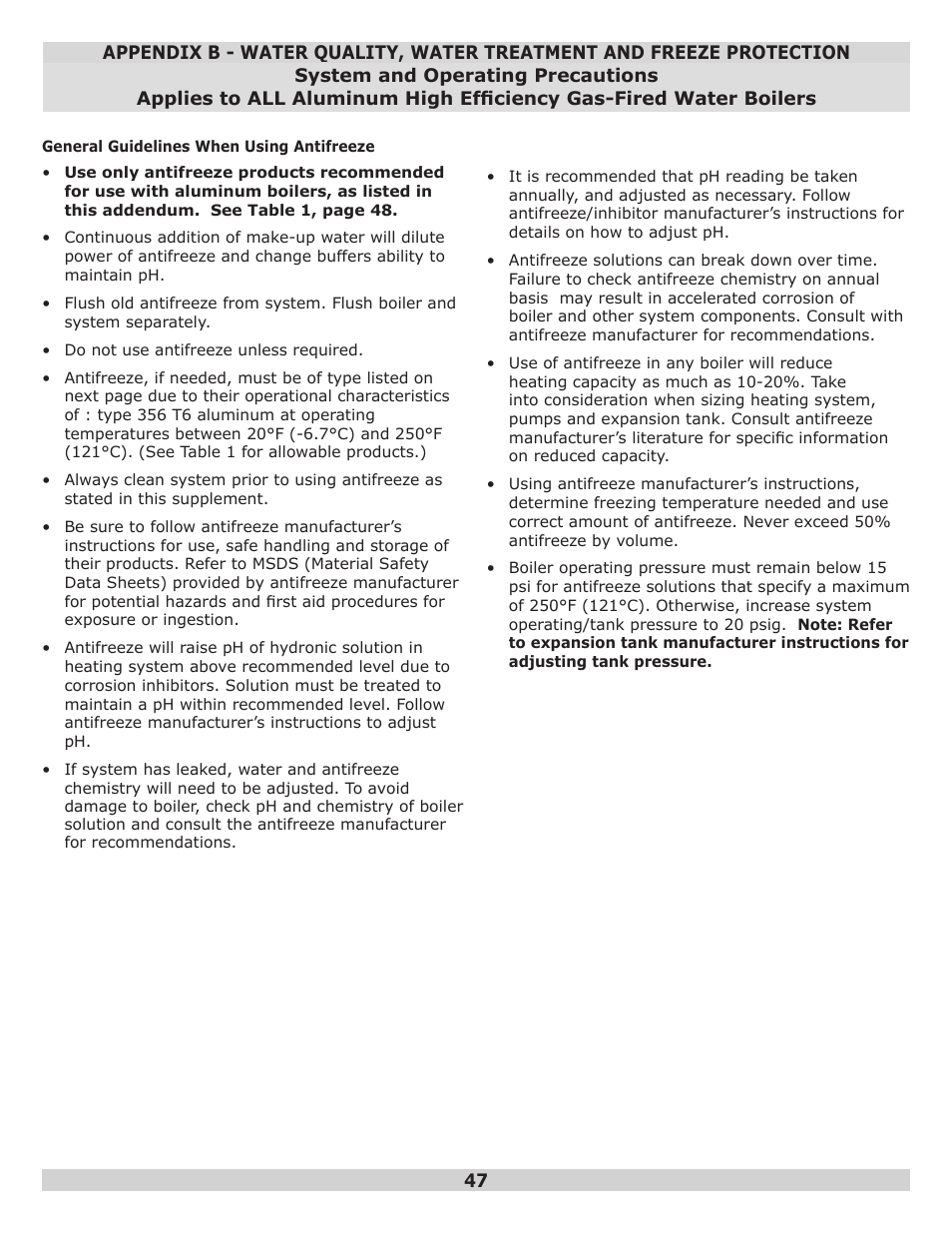 Dunkirk Q95M-200 Modulating Condensing Boiler User Manual | Page 47 / 52