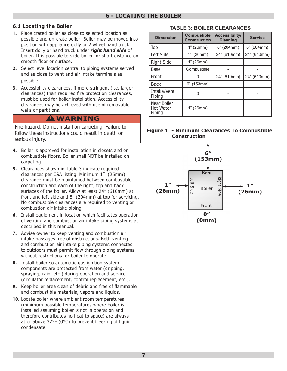 Warning | Dunkirk Q95M-200 Modulating Condensing Boiler User Manual | Page 7 / 52