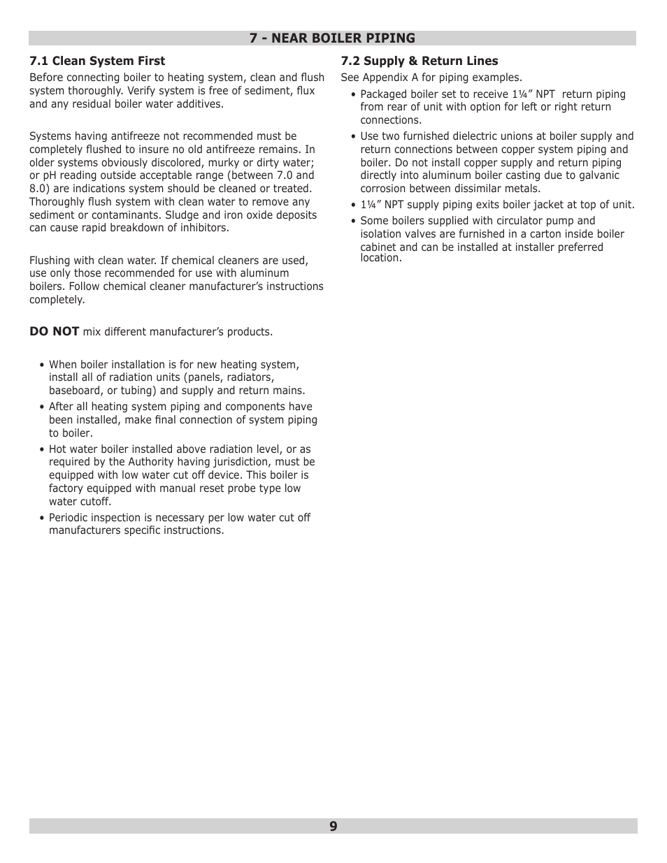 Dunkirk Q95M-200 Modulating Condensing Boiler User Manual | Page 9 / 52