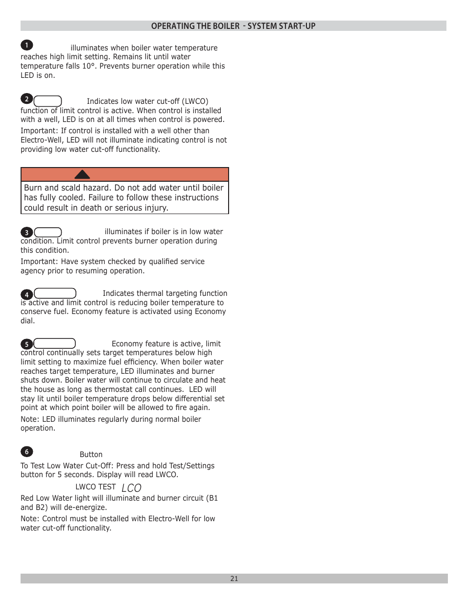 Warning | Dunkirk WPSB Series II User Manual | Page 21 / 28