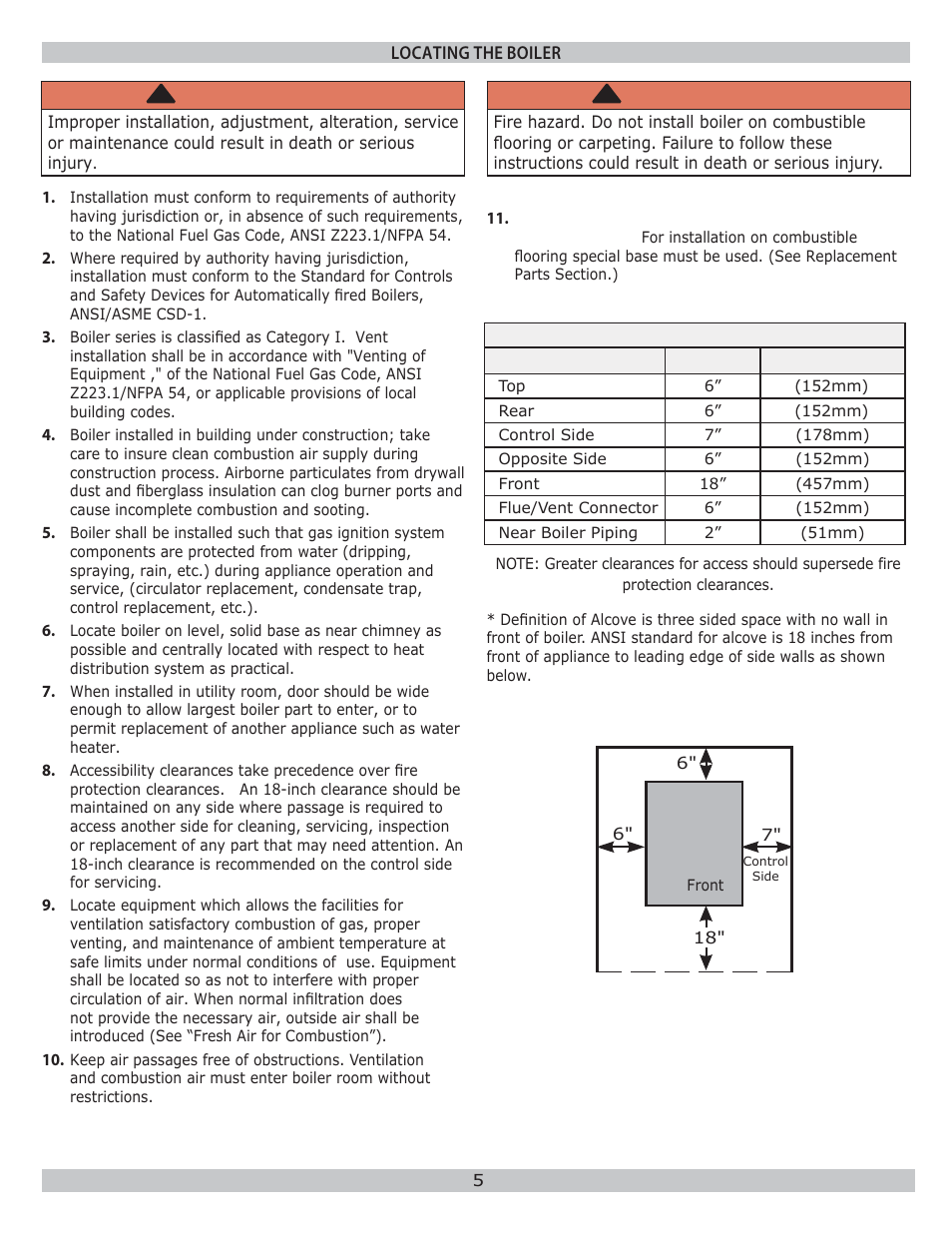 Warning | Dunkirk WPSB Series II User Manual | Page 5 / 28