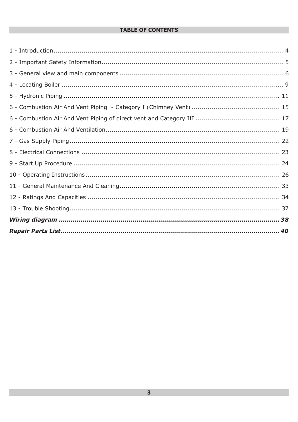 Dunkirk DWB Series User Manual | Page 3 / 48