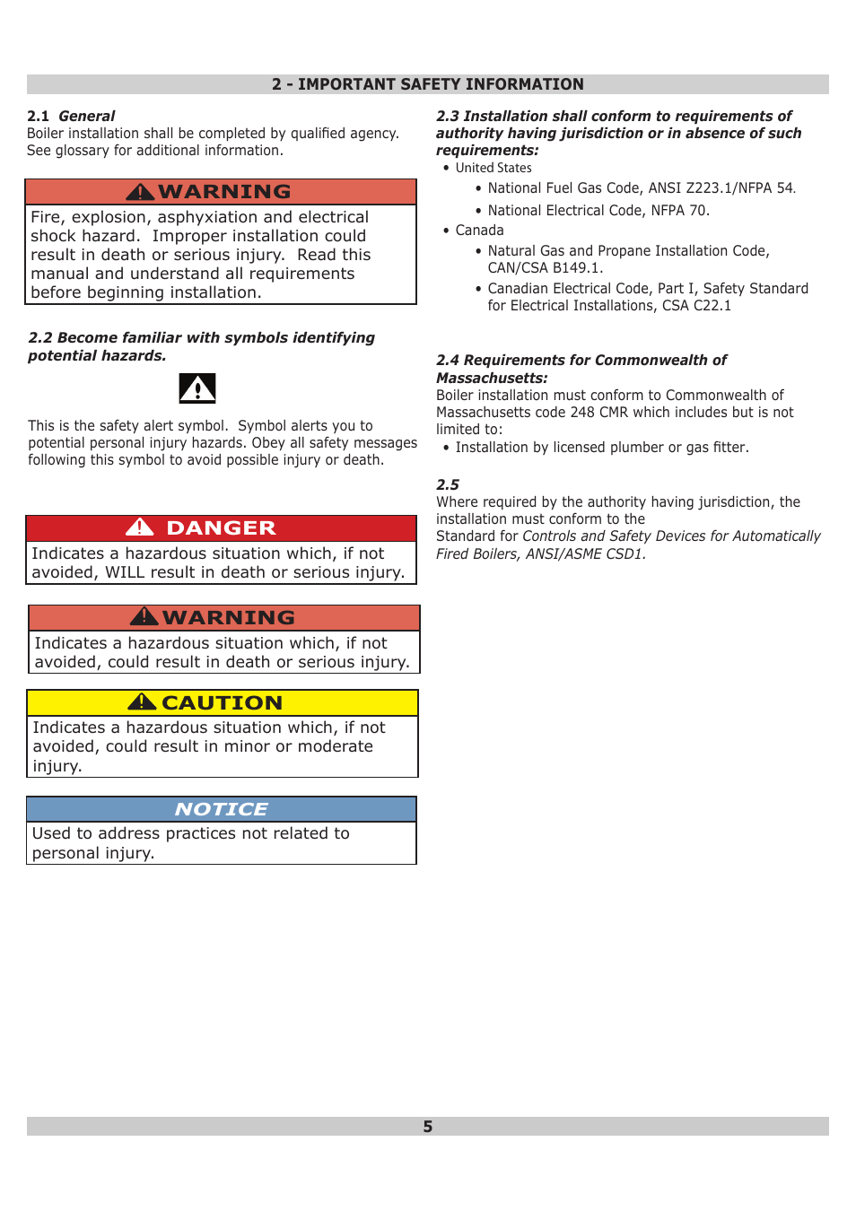 Dunkirk DWB Series User Manual | Page 5 / 52