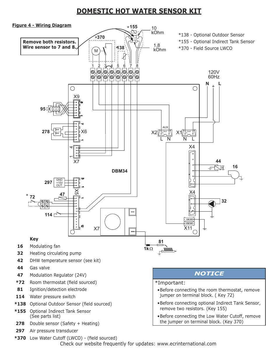 Domestic hot water sensor kit | Dunkirk DWB Series User Manual | Page 3 / 4