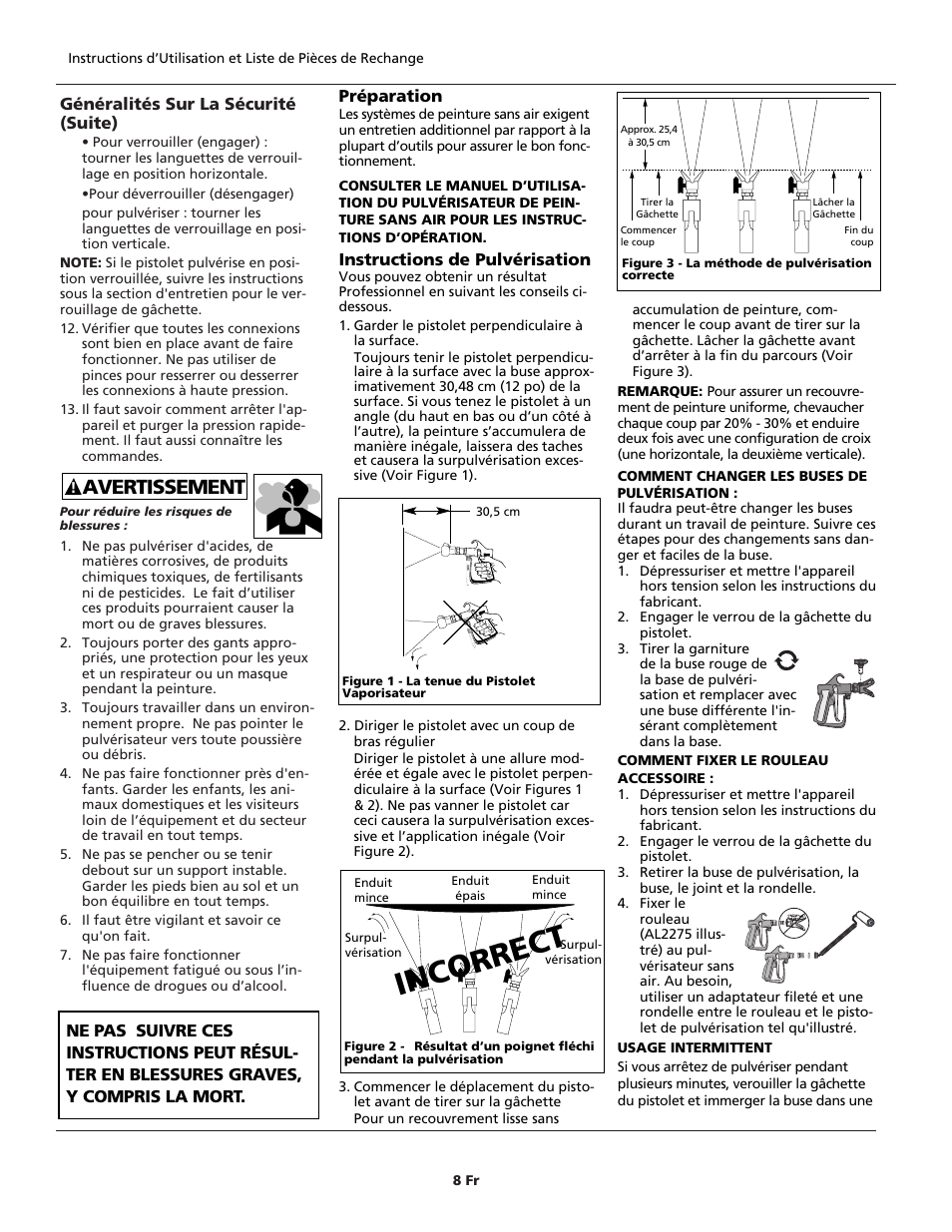 Incorrect, Avertissement | Campbell Hausfeld AL2140 User Manual | Page 8 / 16