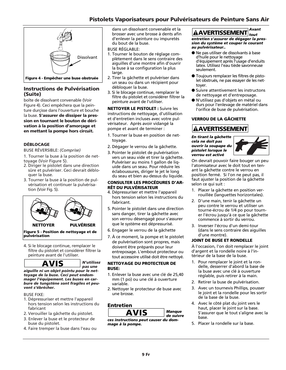 Avis, Avertissement | Campbell Hausfeld AL2140 User Manual | Page 9 / 16